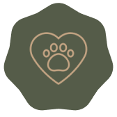 Heart with paw print pet logo